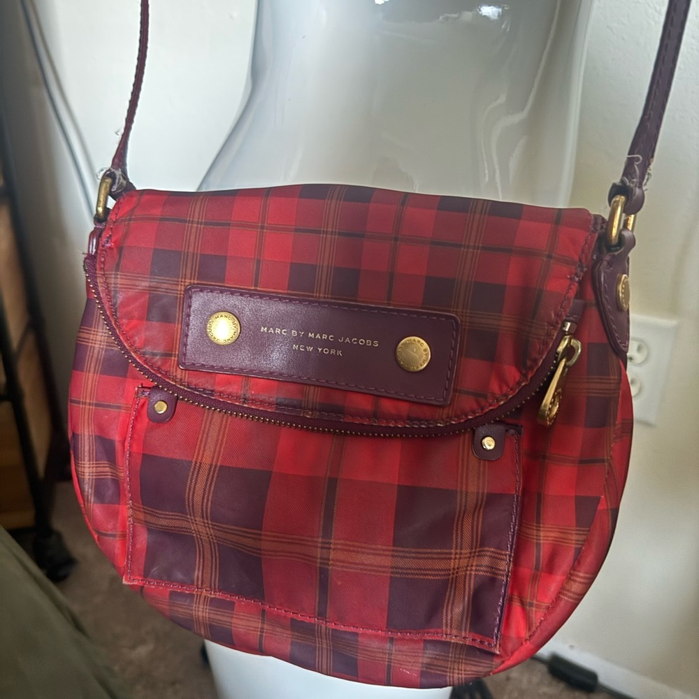 Marc Jacobs Red Checkered Crossbody Bag